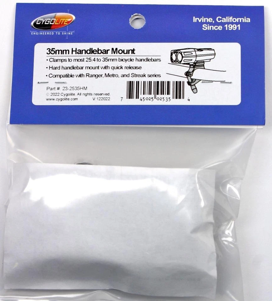 Soporte de montaje para faros de bicicleta CygoLite Locktite se adapta a luces Ranger Metro y Streak Foto 2 de 2