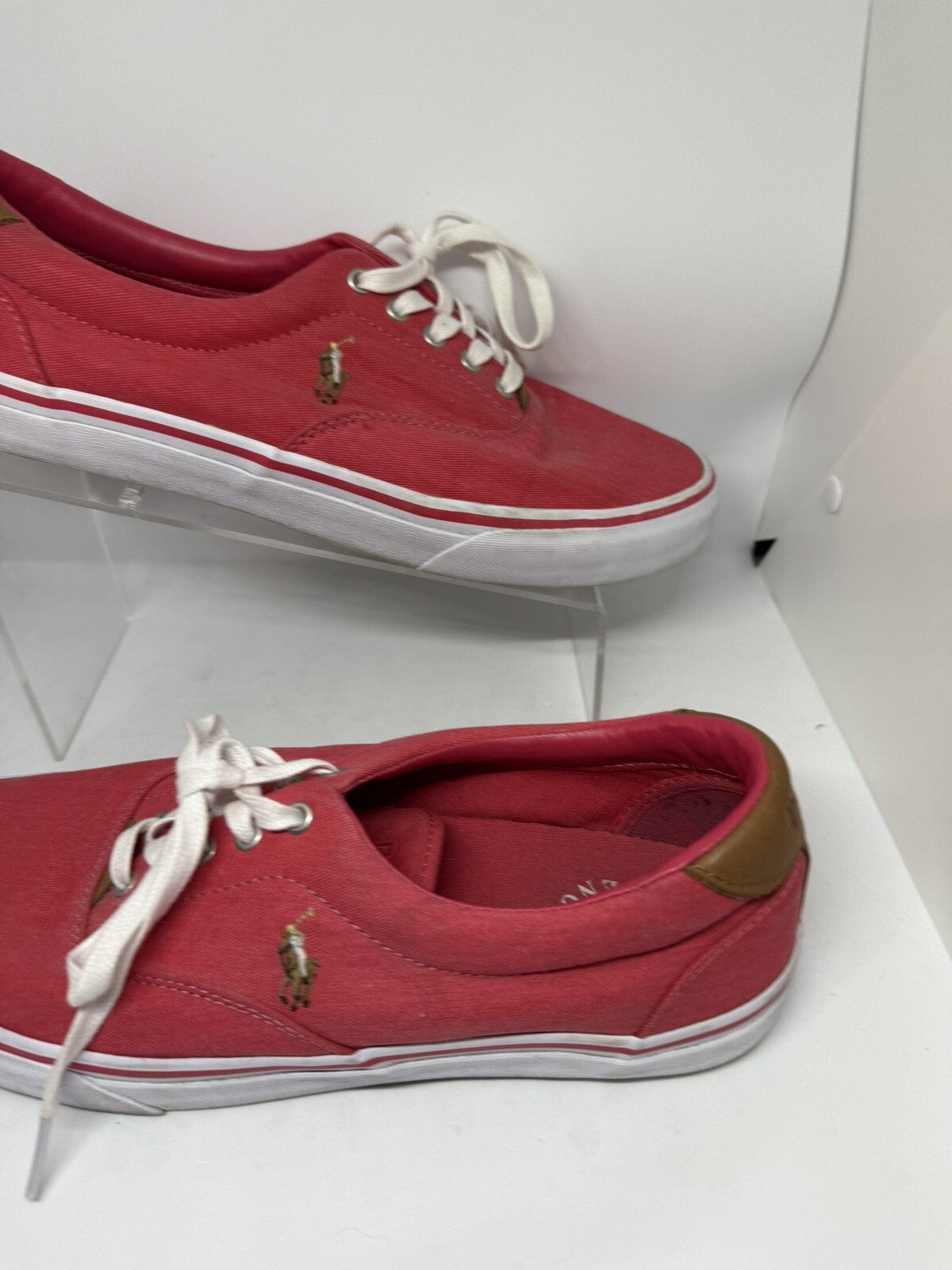 PONY Sneakers uomo Thorton tela twill Polo Ralph Lauren rosso taglia 10 5 D