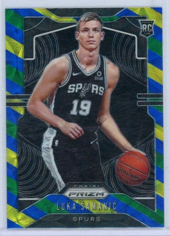 2019-20 Prizm Choice Blue Yellow Green Luka Samanic RC Knicks #265