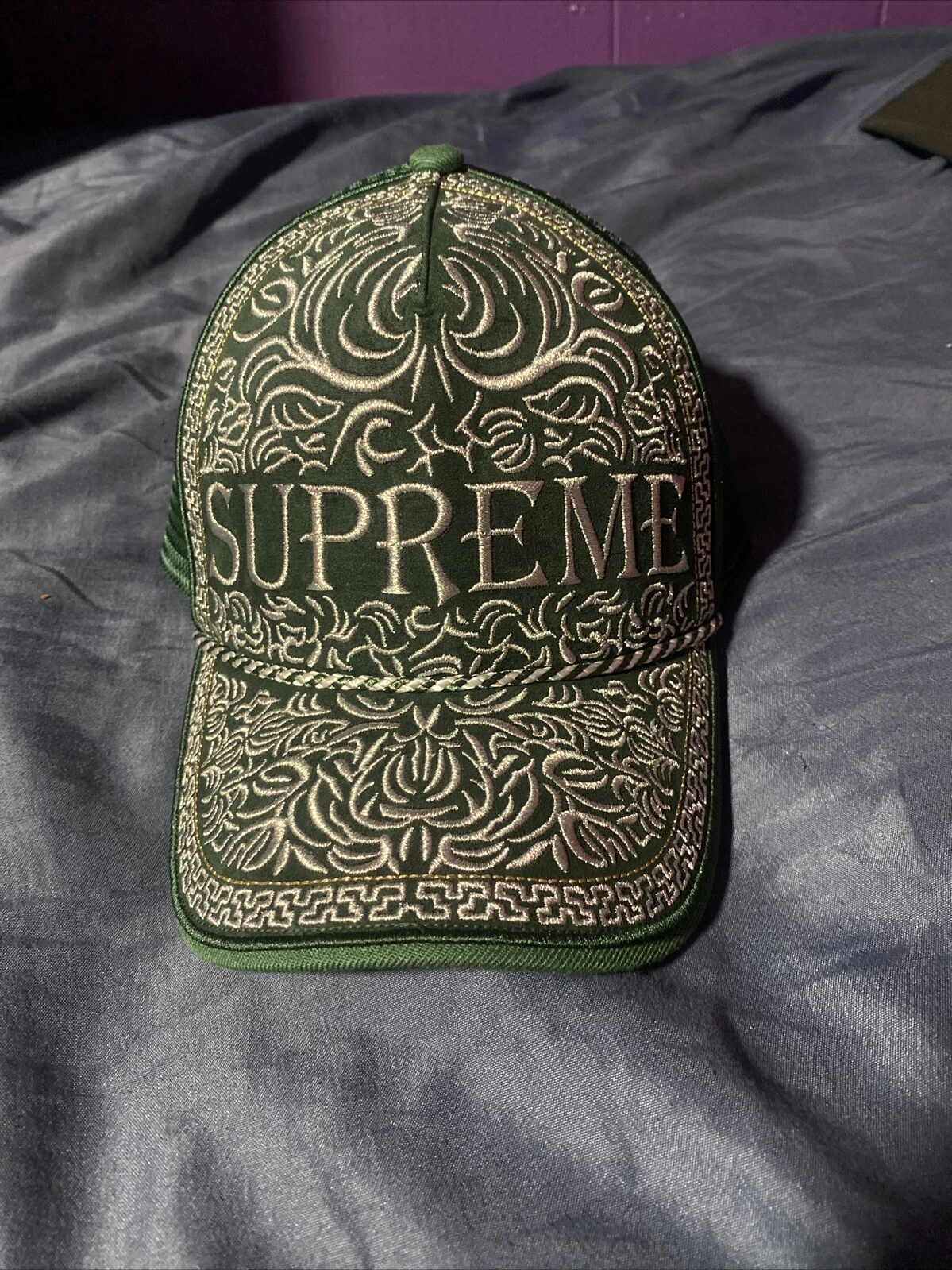 Casquette chapeau Supreme SS25 Vaquero maille snap back 5 panneaux verte taille unique neuve EXPÉDIÉE
