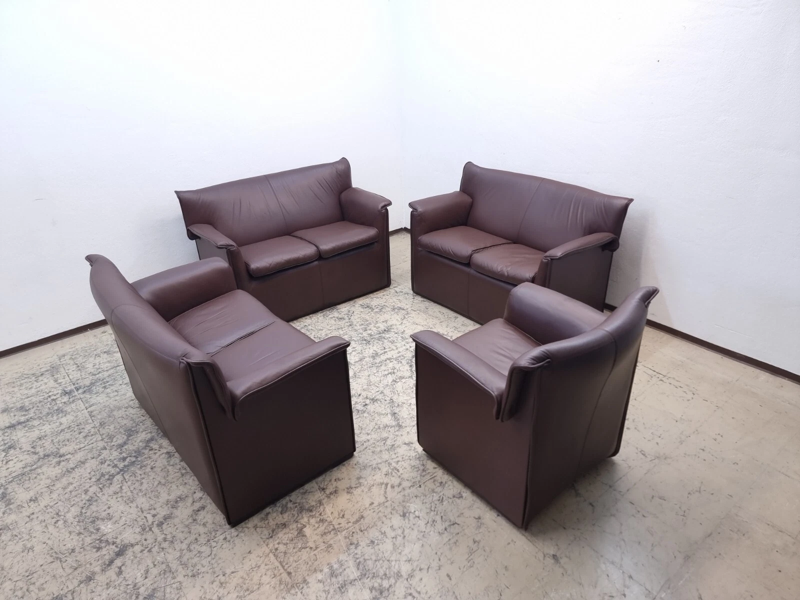 B&B Italia Lauriana set designer sofa real leather couch designer couch chair