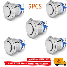 5pcs Momentary Push Button Switch 19mm Horn Button Switch with Screw Terminal