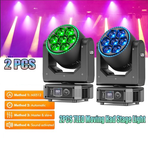 7X50W Zoom Moving Head Beam Stage Lighting 7 LED RGBW DMX Disco Party DJ Lights - Picture 18 of 20