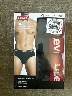 Levi's 4 Pack Black Briefs Size Large
