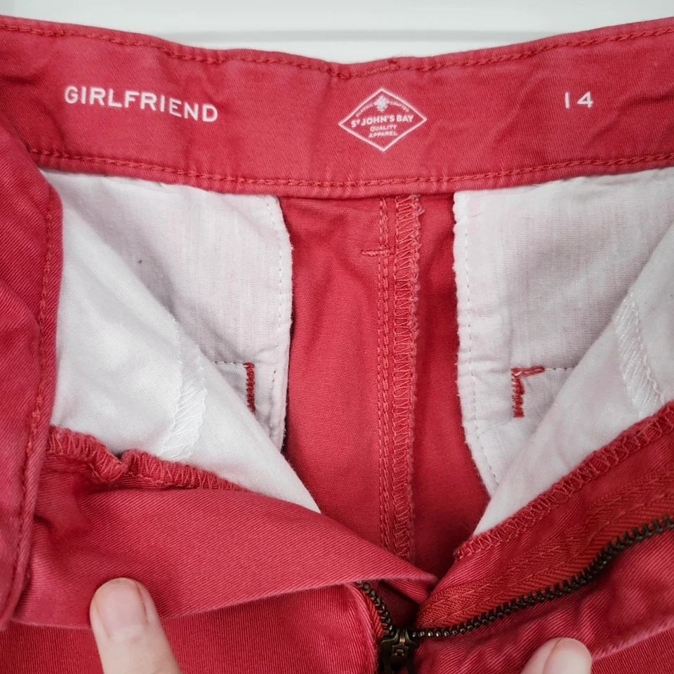 Red Coral Womens Girlfriend Chino Pant Size 14 Nantucket Coastal Beachy Resort - Image 4 of 4