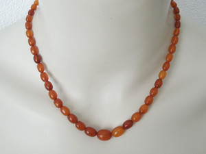 Authentic Antique Necklace Amber Olive Honey Butterscotch 925 Silver Gold Plated