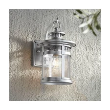 Franklin Iron Works Callaway Modern Industrial Outdoor Wall Light Fixture Chr...