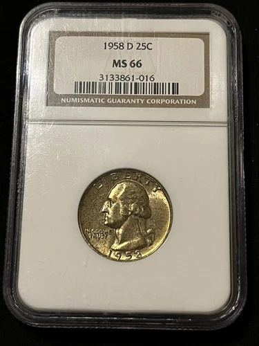 1958 d washington quarter NGC Ms66 Toner 