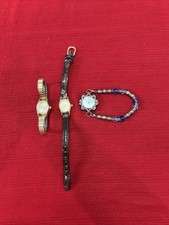 3 Quartz Ladies Watches Untested. Stretch band on 2, other needs new band