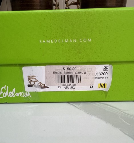 NUEVO CON ETIQUETAS - Sandalias Gladiador Sam Edelman Estella Doradas Tachonadas - Talla 8 - Imagen 12 de 14