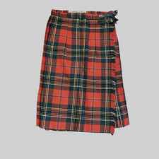Vintage Gor Ray Tartan Plaid Wool Skirt Size XS Pleated Academia Red