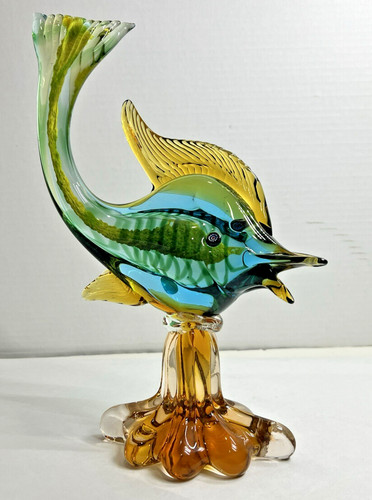 Murano Art Glass Fish J.I. Co Handmade Venetian Italy Jordan Imports JICO 12.5”