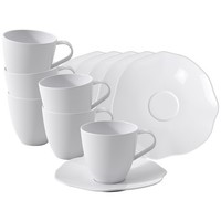Villeroy & Boch Pura Kaffeetasse Mit Untertasse 150 Ml 6Er Set In Weiß