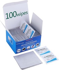 100 Pre-Moistened Lens Wipes for Streak-Free Cleaning of Screens and Lenses