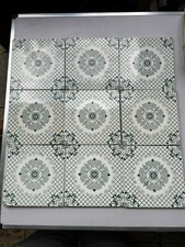 ANTIKE JUGENDSTIL FLIESEN 9 STÜCK SET KACHELN UM 1910 15x15cm AUS KERAMIK