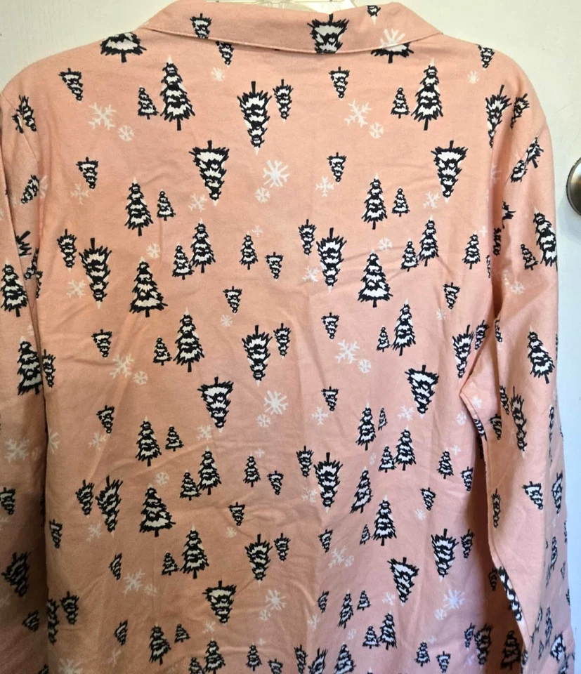 Camisa de dormir feminina Fruit of the Loom flanela GG 100% algodão macia pêssego A769 - Imagem 4 de 4