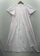 Vtg Gilligan O'Malley Women s Medium Nightgown Pink Cottage Core Button Down