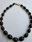 Napier Vintage Necklace 16-inch Gold Black Acrylic Beads Costume Jewelry Signed