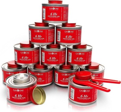 6 Hour Chafing Fuel Cans - 12 Pack Food Warmer for Parties and Catering