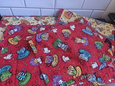 Handmade Quilted Coffee Mug Fabric Placemats Set of 4 Reversible 12"x18"