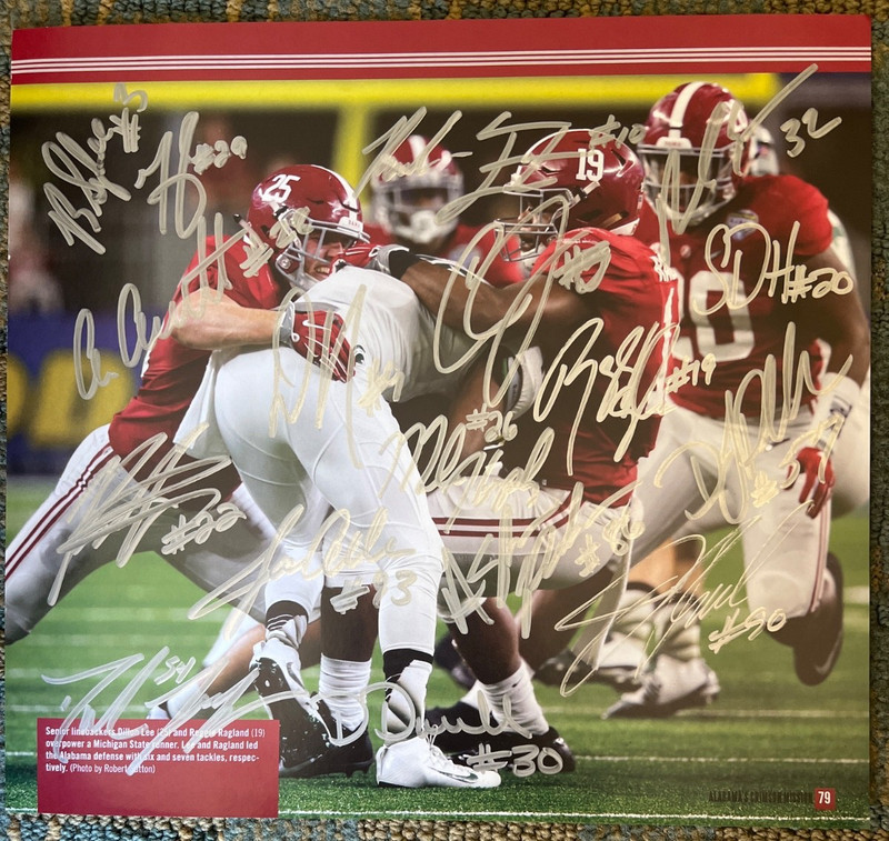 Alabama Crimson Tide football Jonathan Allen & defense signed players book 11x14