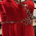 Red Strapless Dress With Sequins. From The Mary Queen Couture Collection Size 6 — photo 3