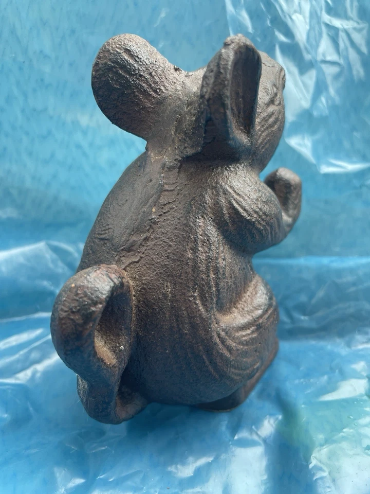 Tope de puerta de ratón de hierro fundido - estilo rústico vintage para dormitorio, baño y uso exterior Foto 4 de 4