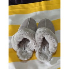 Quince Women's Faux-Fur Slippers in Light Gray