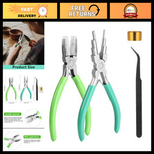 Jewelry Pliers Set - 2 Pcs, 6-Inch Bail Making  Nylon Jaw for Wire Wrapping