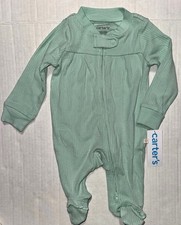 CARTERS ribbed sleeper light green size NEWBORN