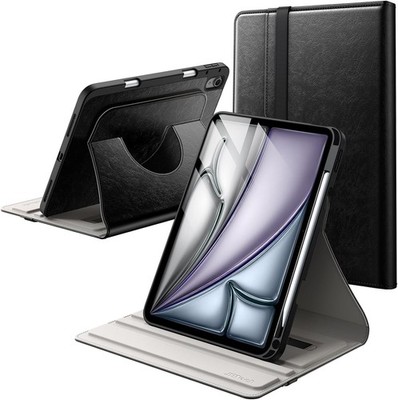 JETech 360° Drehbare Hülle für iPad Air 11'' 5/4 (2022/2020) Schwarz mit