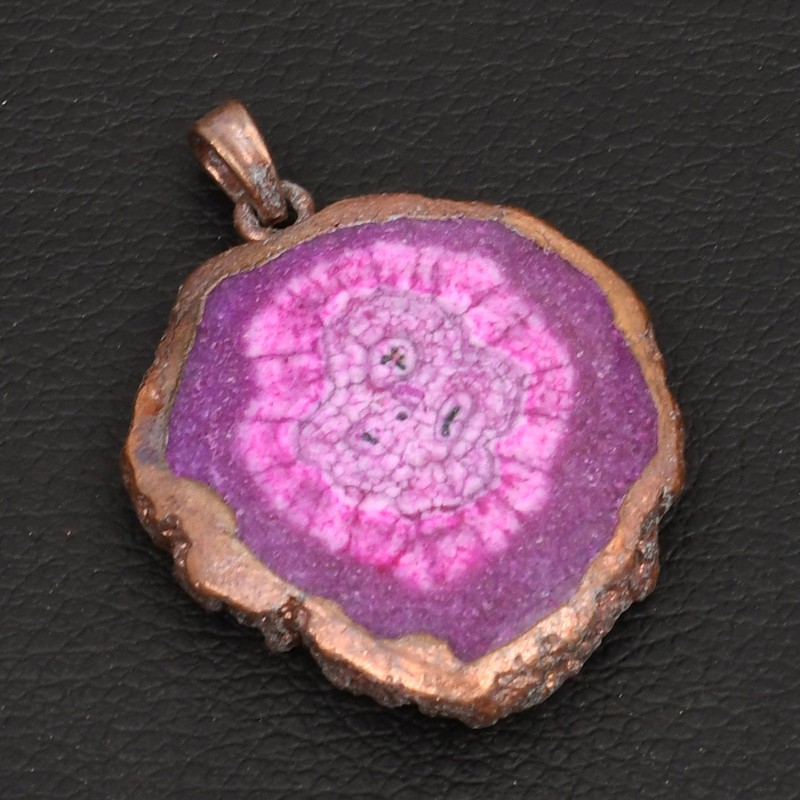 Solar Quartz Gemstone Ethnic Handmade Pure Copper Pendant Jewelry 1.8" AP-36999