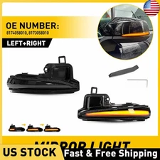 For 2016 -22 Toyota Tacoma Sequential Side Mirror Turn Signal Lights LED Smoked