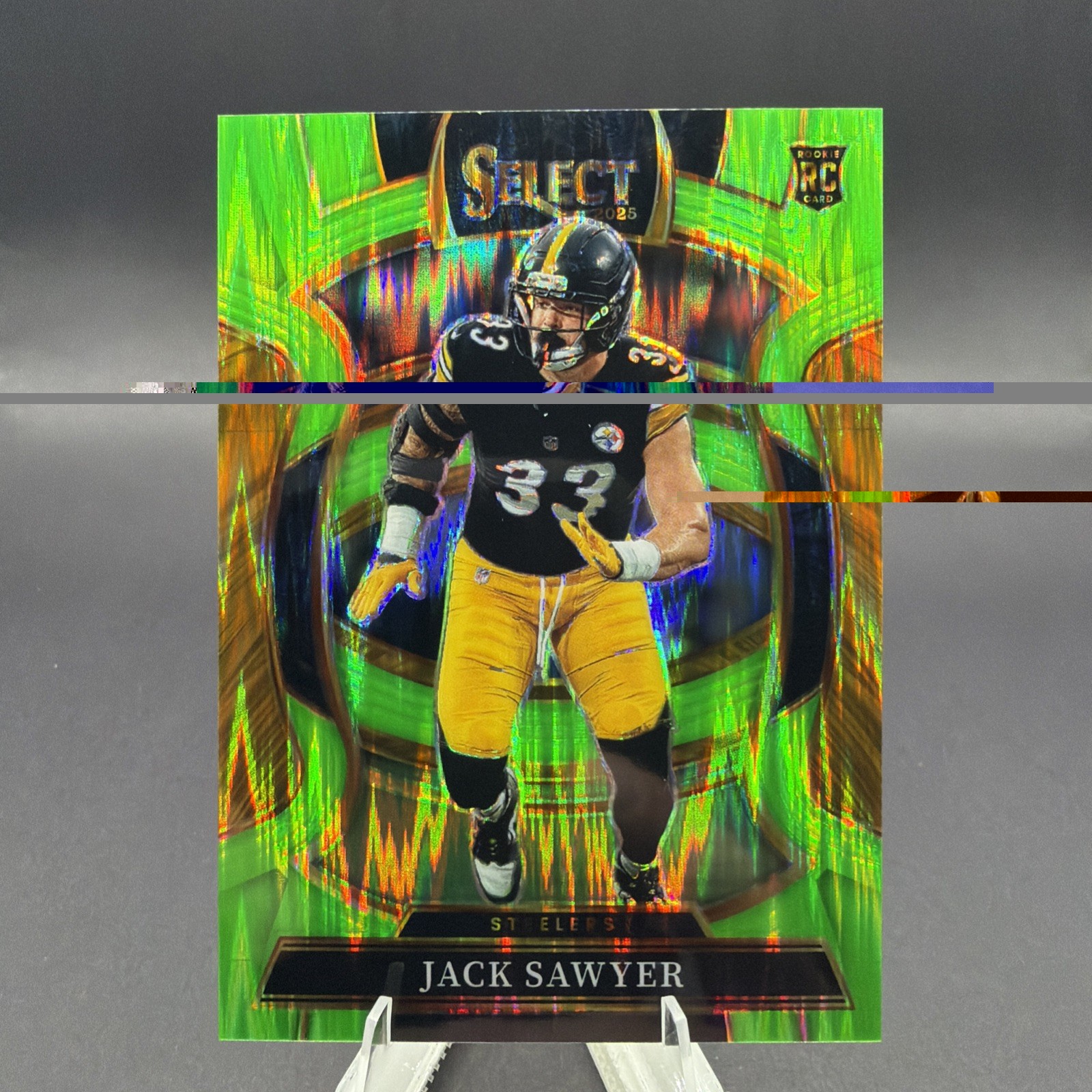 2025 Panini Select - Concourse Jack Sawyer #53 Neon Green Shock Prizm /699 (RC)