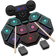 Electronic Drum Set - YUOIOYU Electric Drum Set Roll Up Portable Drum Kit MID...