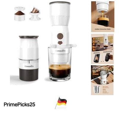 Kaffeemaschine tragbar 160ml Aluminium Akku für Camping Wandern Reisen