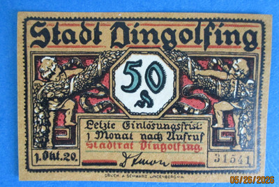 Germany 50 Pfennig Notgeld, banknotes, 1920, #8