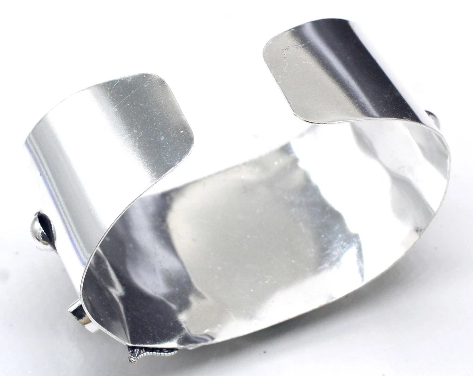 Ruby Zoisite Gemstone 925 Sterling Silver Jewelry Cuff Bracelet Size-ADJ - Image 3 of 3