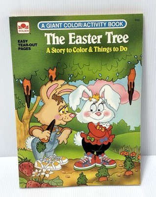 Vintage The Easter Tree A Story to Color Activity Book Golden Easy Tear Out Page