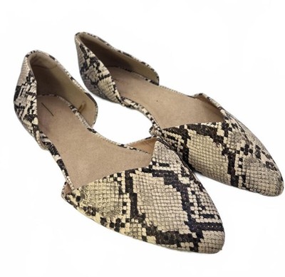 Size 9 Women's Pointed Toe D'Orsay Flats in Snake Print Dress Shoes by Old Navy