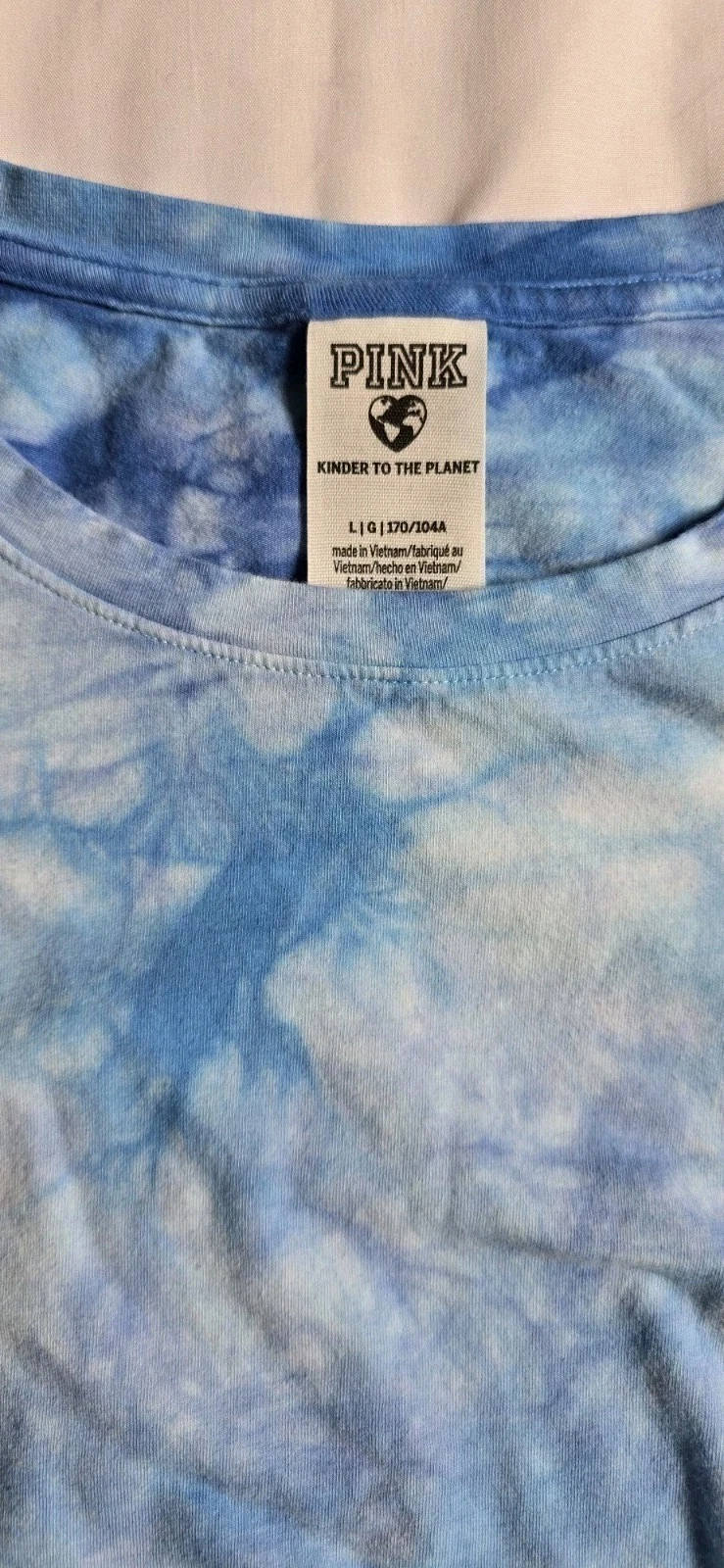 UNDERCOVER Abito Tshirt Rosa Victoria’s Secret Blu Tie Dye Lati Increspati Tg Large.