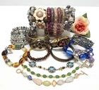 VINTAGE TO NOW FASHION/COSTUME JEWELRY BRACELET LOT, ASSORTED TYPES & MATERIALS