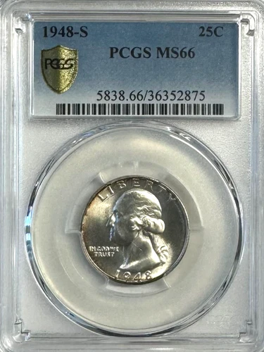 1948-S Washington Quarter, MS 66 PCGS, NR.