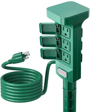 Outdoor Power Stake Waterproof, 6 Grounded Outlets Power Strip Weatherproof, 6FT