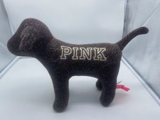 Victoria Secret PINK Plush Dog Iridescent Bling Large 13"x9"  N5A