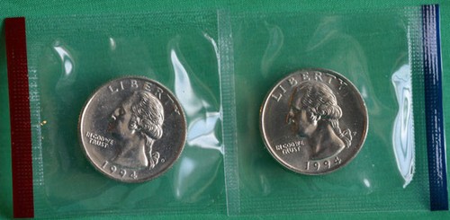1990 a 1998 Washington Quarters 18 P y D monedas sin circular conjunto como nuevo UNC - Imagen 4 de 6