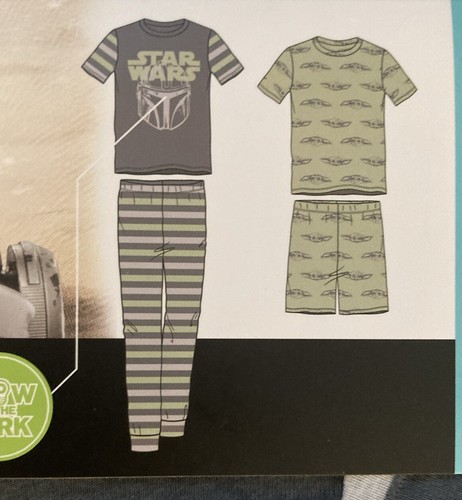 STAR WARS KIDS 4 PIESE PAJAMA SET /4T BOY /GREEN ,SHORT SLEEVE, 100% COTTON - Picture 5 of 5