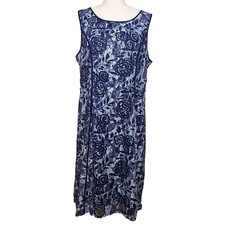 DB Womens Sleeveless Dress Lace Blue Floral Size 18 A509