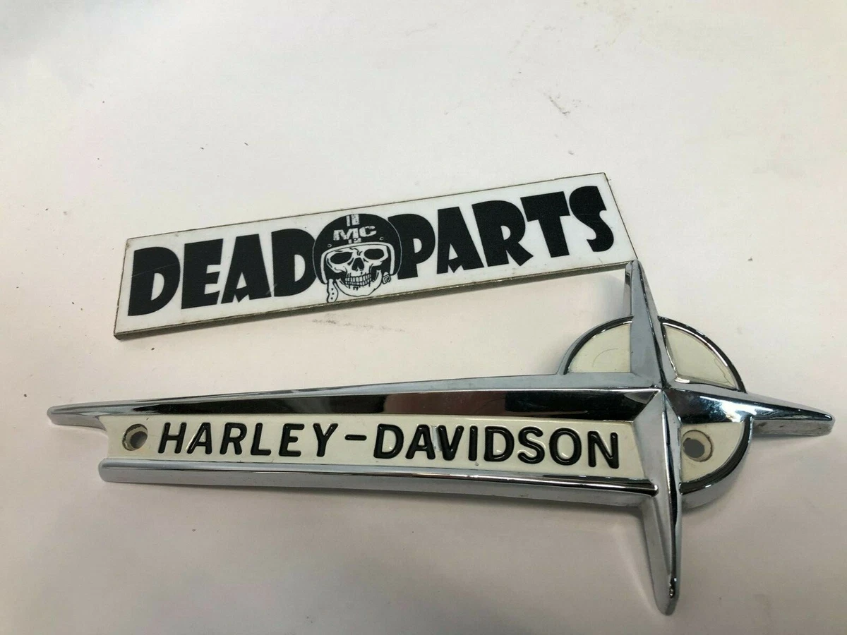 Harley star right side 61-62 gas fuel tank badge emblem name plate