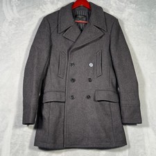 All Saints Coat 38 Gray Double Breasted Wool Peacoat Spitalfields Jacks Place